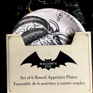 2 sets of 6 Halloween appetizers plates